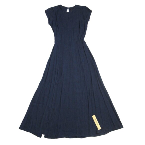 NWT Reformation Gavin in Navy Blue Cutout Back Side Slit Crepe Midi Dress 2 - Picture 1 of 6